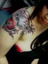 chinese dragon pic tattoo for girls shoudler